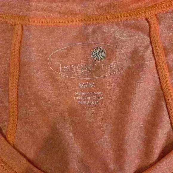 Tangerine Orange Ruched Long Sleeve Running Shirt Top Size M Activewear - Picture 13 of 13